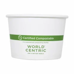 World Centric Paper Bowls, 32 oz, 4.4" Diameter x 5.8"h, White, 500/Carton
