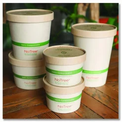 World Centric Paper Lids for Bowls, 3.6" Diameter, Brown, 500/Carton