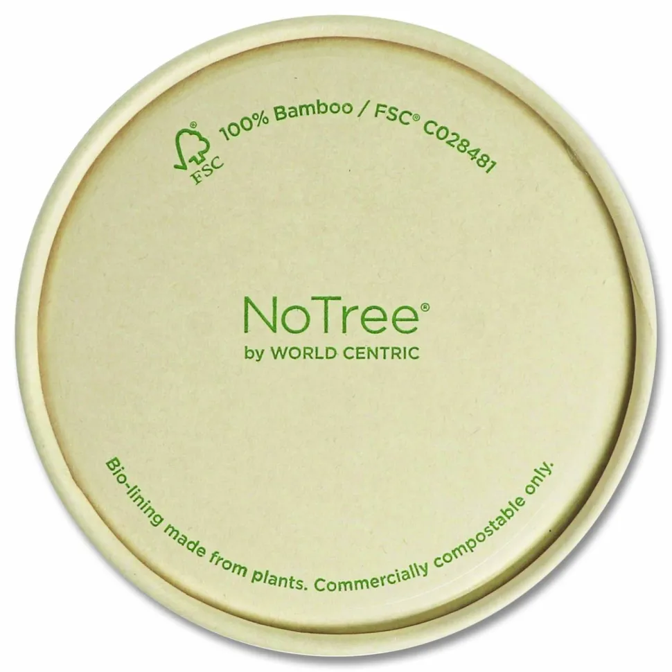 World Centric Paper Lids for Bowls, 3.6" Diameter, Brown, 500/Carton