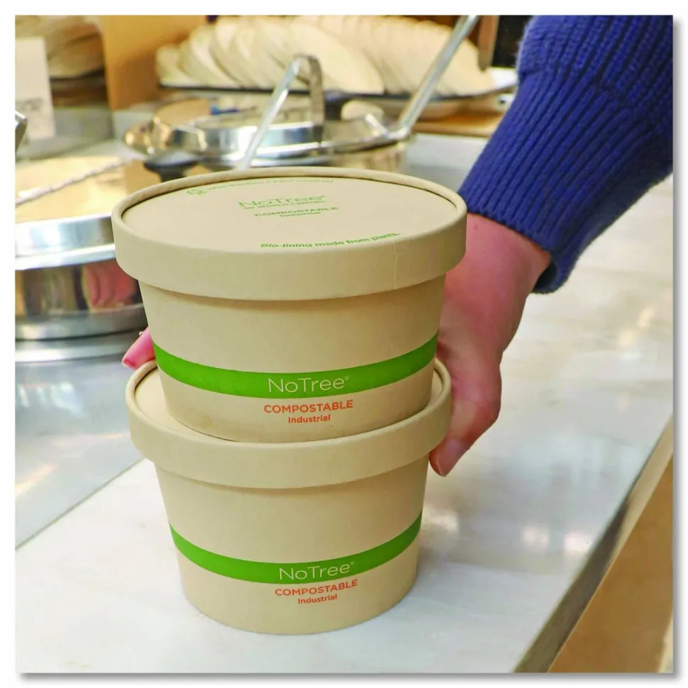 World Centric Paper Lids for Bowls, 4.6" Diameter, Brown, 500/Carton