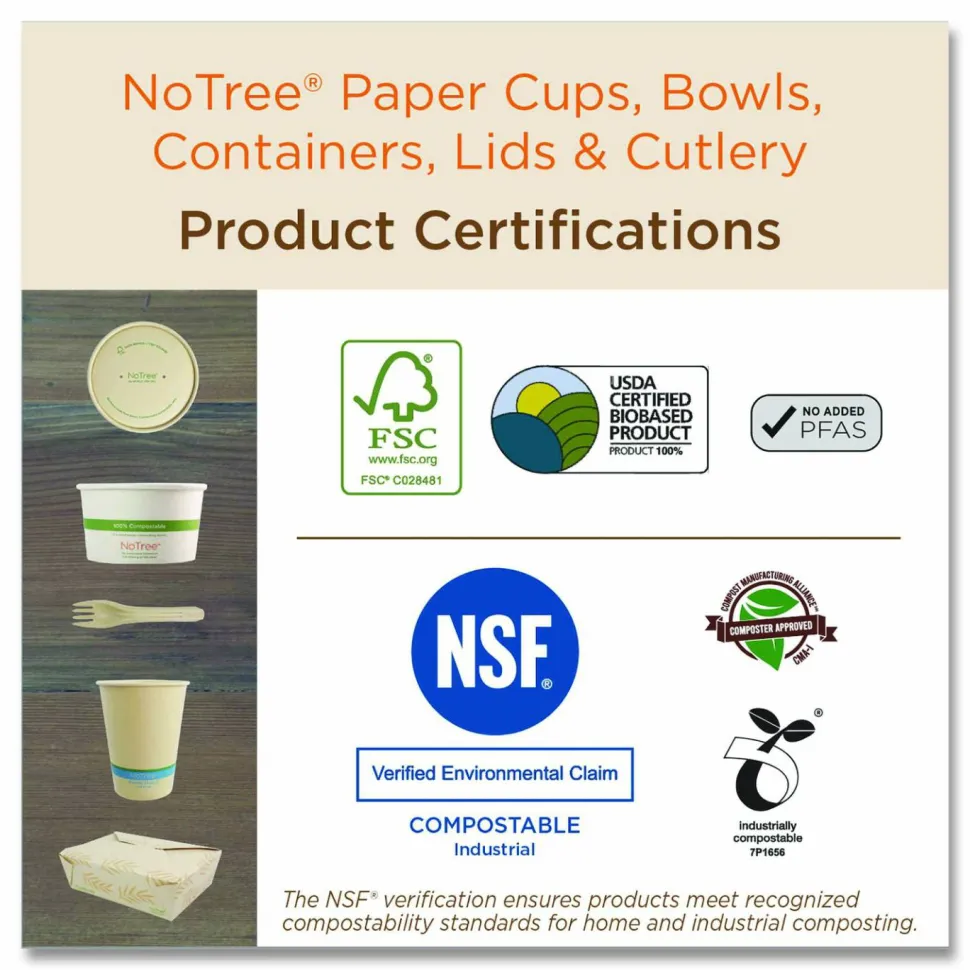 World Centric Paper Lids for Bowls, 4.6" Diameter, Brown, 500/Carton