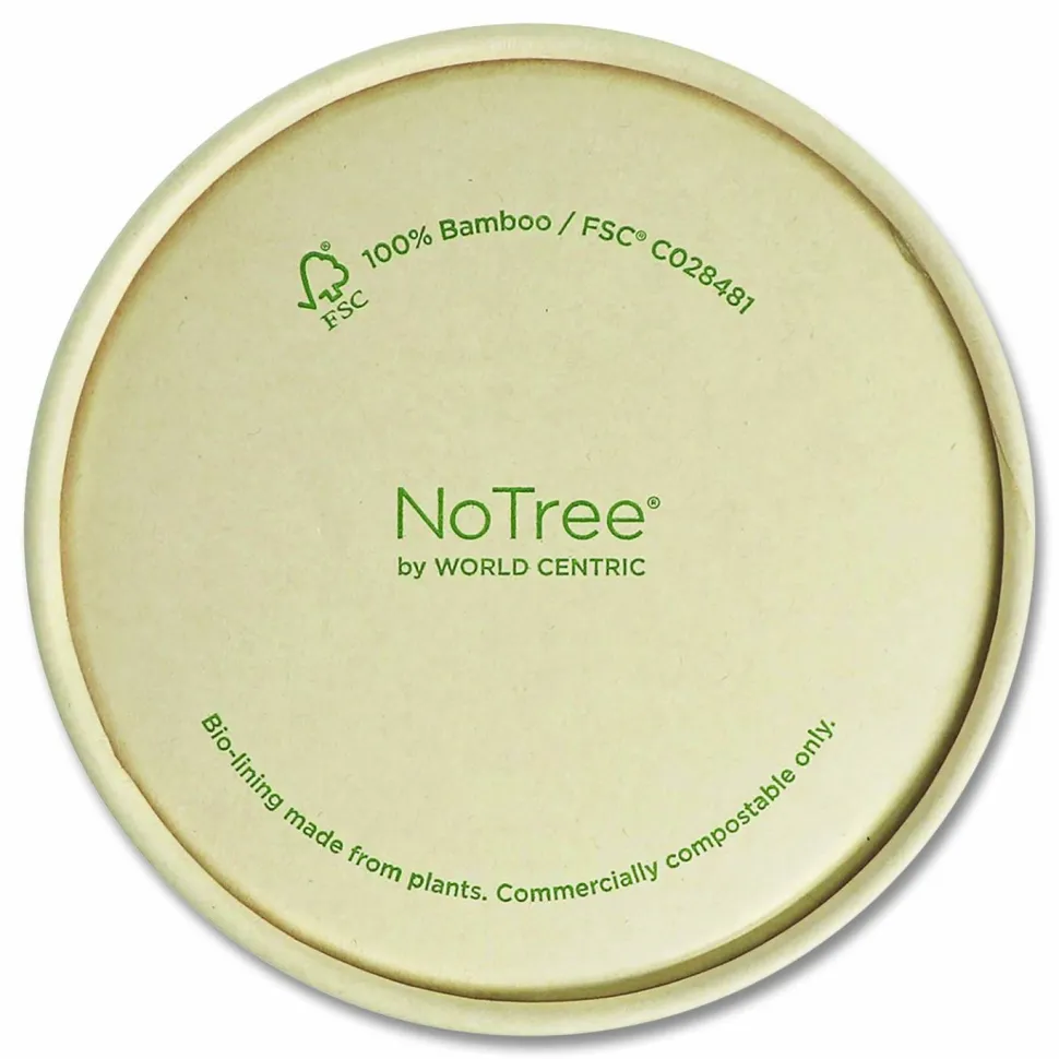 World Centric Paper Lids for Bowls, 4.6" Diameter, Brown, 500/Carton