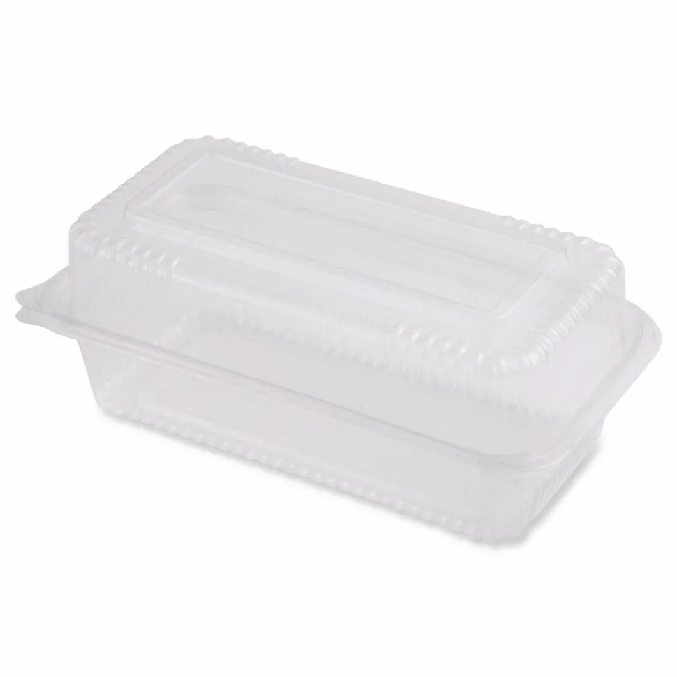 World Centric PLA Hinged Clamshells, 23 oz, 4.9 x 9 x 3.5, Clear, Plastic, 200/Carton