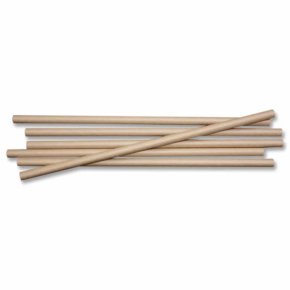 World Centric Sustainable Kraft Paper Straws, 8", 6,000/Carton