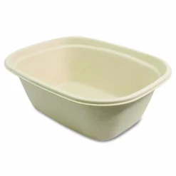 World Centric Fiber Containers, 48 oz, 8.7 x 6.5 x 3.1, Natural, Paper, 400/Carton