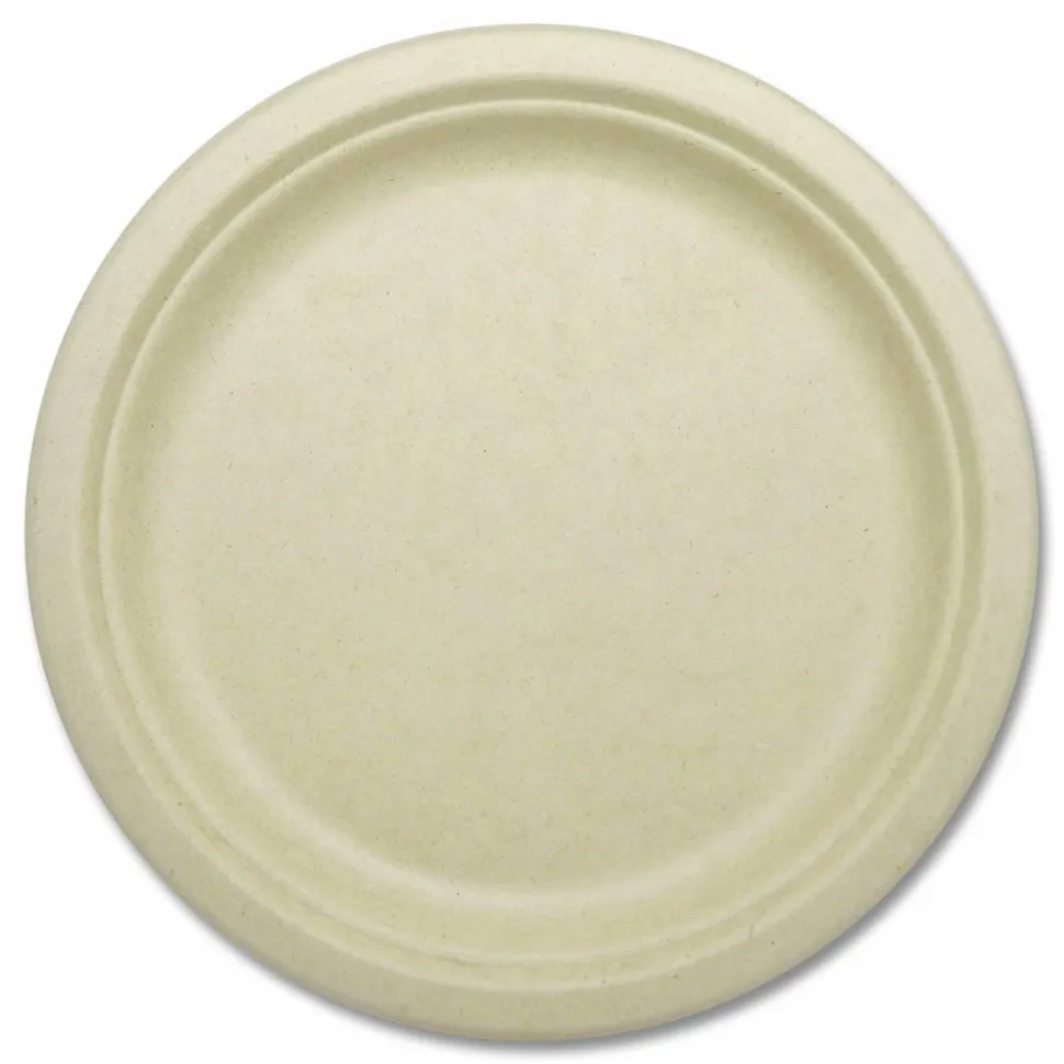 World Centric Fiber Plates, 10" dia, Natural, 20/Pack