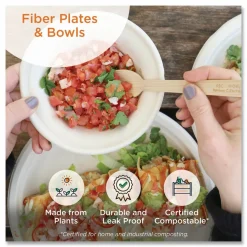 World Centric Fiber Plates, Paper, 10.1" dia, Natural, 800/Carton