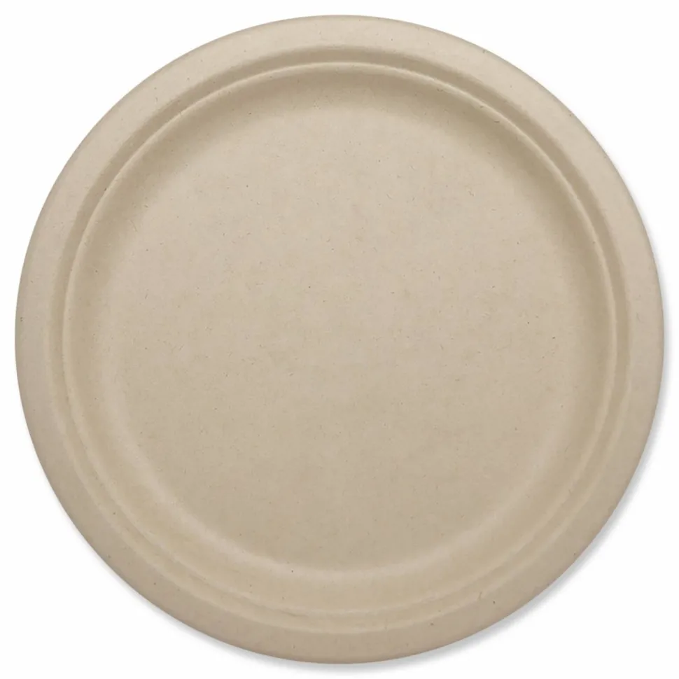World Centric Fiber Plates, Paper, 10.1" dia, Natural, 800/Carton