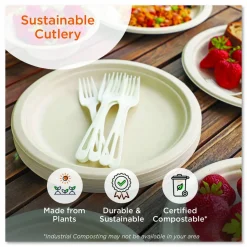 World Centric TPLA Bulk Cutlery, Spoon, Plastic, Light Beige, 1,000/Carton