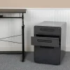 Wren Ergonomic 3-Drawer Mobile Locking Filing Cabinet with Anti-Tilt Mechanism and Hanging Drawer for Legal & Letter Files, Black