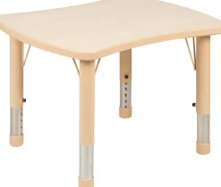 Wren 21.875"W x 26.625"L Rectangular Natural Plastic Height Adjustable Activity Table