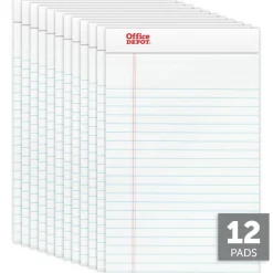 Writing Pads, 5" x 8", Narrow Ruled, 50 Sheets, White, Pack Of 12 Pads