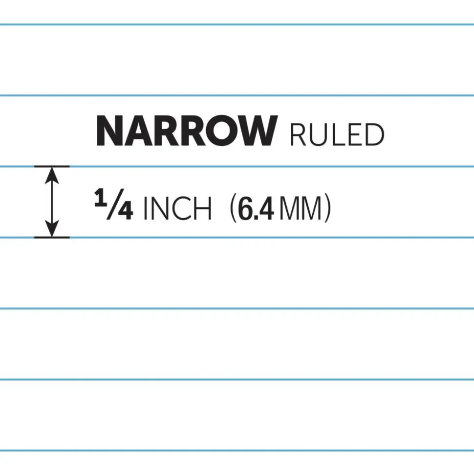 Writing Pads, 5" x 8", Narrow Ruled, 50 Sheets, White, Pack Of 12 Pads