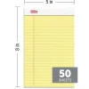 Writing Pads, 5" x 8", Narrow Ruled, 50 Sheets, Canary, Pack Of 12 Pads