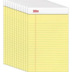 Writing Pads, 5" x 8", Narrow Ruled, 50 Sheets, Canary, Pack Of 12 Pads