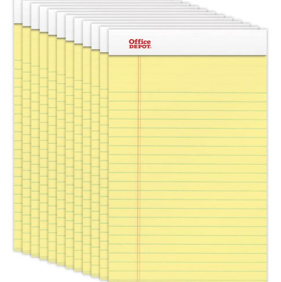 Writing Pads, 5" x 8", Narrow Ruled, 50 Sheets, Canary, Pack Of 12 Pads