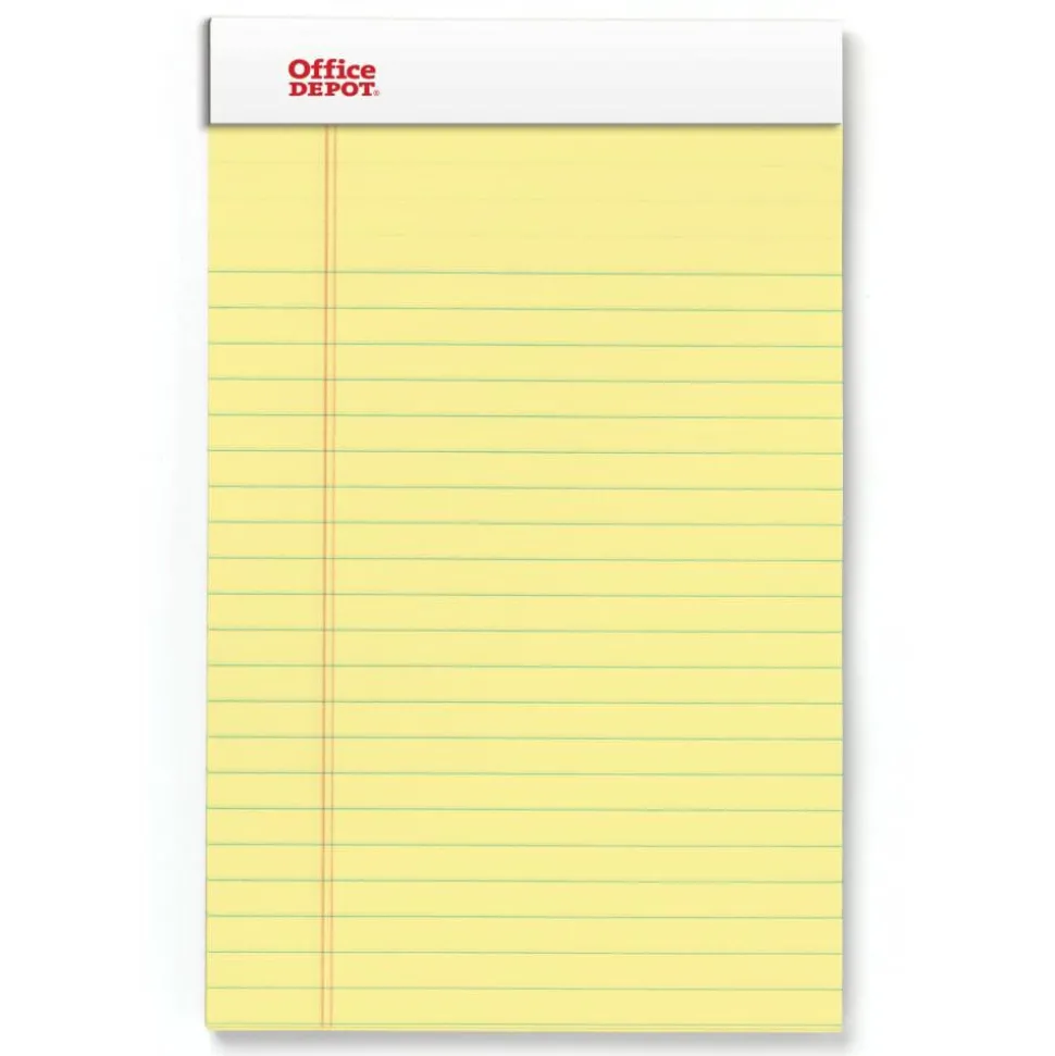 Writing Pads, 5" x 8", Narrow Ruled, 50 Sheets, Canary, Pack Of 12 Pads