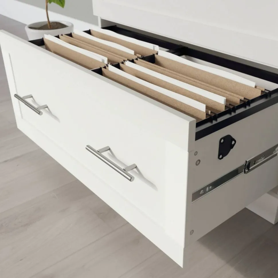29-7/16"W x 18-1/2"D Lateral 2-Drawer File Cabinet, White