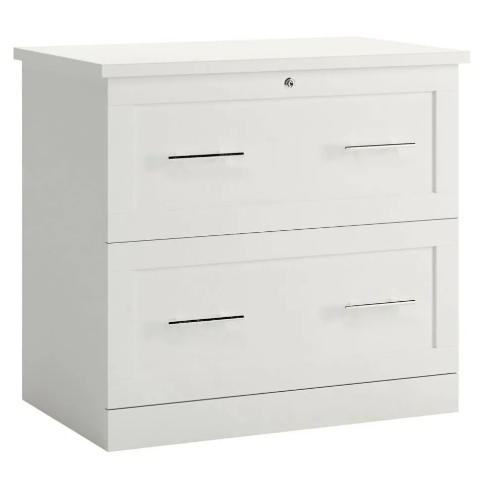 29-7/16"W x 18-1/2"D Lateral 2-Drawer File Cabinet, White