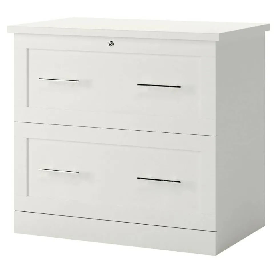 29-7/16"W x 18-1/2"D Lateral 2-Drawer File Cabinet, White
