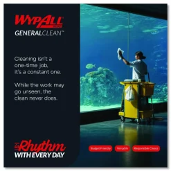 WypAll General Clean X60 Cloths, Small Roll, 9.8 x 13.4, White, 130/Roll, 12 Rolls/Carton