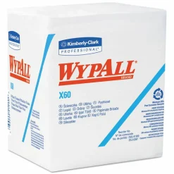 WypAll General Clean X60 Cloths, 1/4 Fold, 12.5 x 13, White, 76/Box, 12 Boxes/Carton
