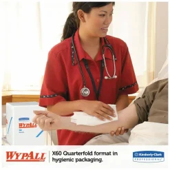 WypAll General Clean X60 Cloths, 1/4 Fold, 12.5 x 13, White, 76/Box, 12 Boxes/Carton