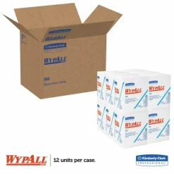 WypAll General Clean X60 Cloths, 1/4 Fold, 12.5 x 13, White, 76/Box, 12 Boxes/Carton