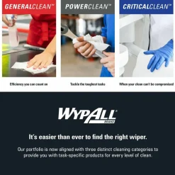 WypAll L10 SANI-PREP Dairy Towels, Banded, 2-Ply, 9.3 x 10.5, Unscented, White, 200/Pack, 12 Packs/Carton