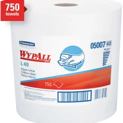WypAll L40 Towels, Jumbo Roll, 12.5 x 12.2, White, 750/Roll