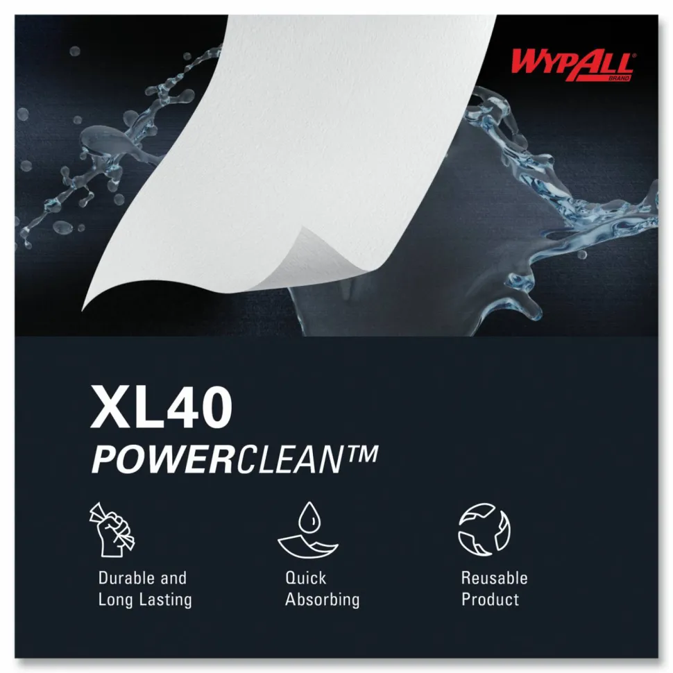 WypAll L40 Towels, POP-UP Box, 9.8 x 16.4, Blue, 100/Box, 9 Boxes/Carton