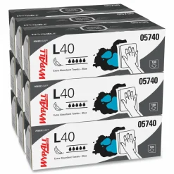 WypAll L40 Towels, POP-UP Box, 9.8 x 16.4, Blue, 100/Box, 9 Boxes/Carton