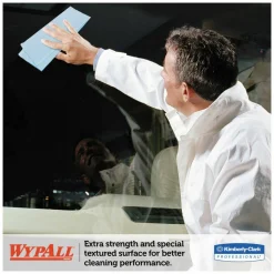 WypAll L10 Windshield Towels, 1-Ply, 9.1 x 10.25, Light Blue, 224/Pack, 10 Packs/Carton