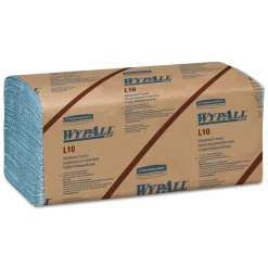 WypAll L10 Windshield Towels, 1-Ply, 9.1 x 10.25, Light Blue, 224/Pack, 10 Packs/Carton