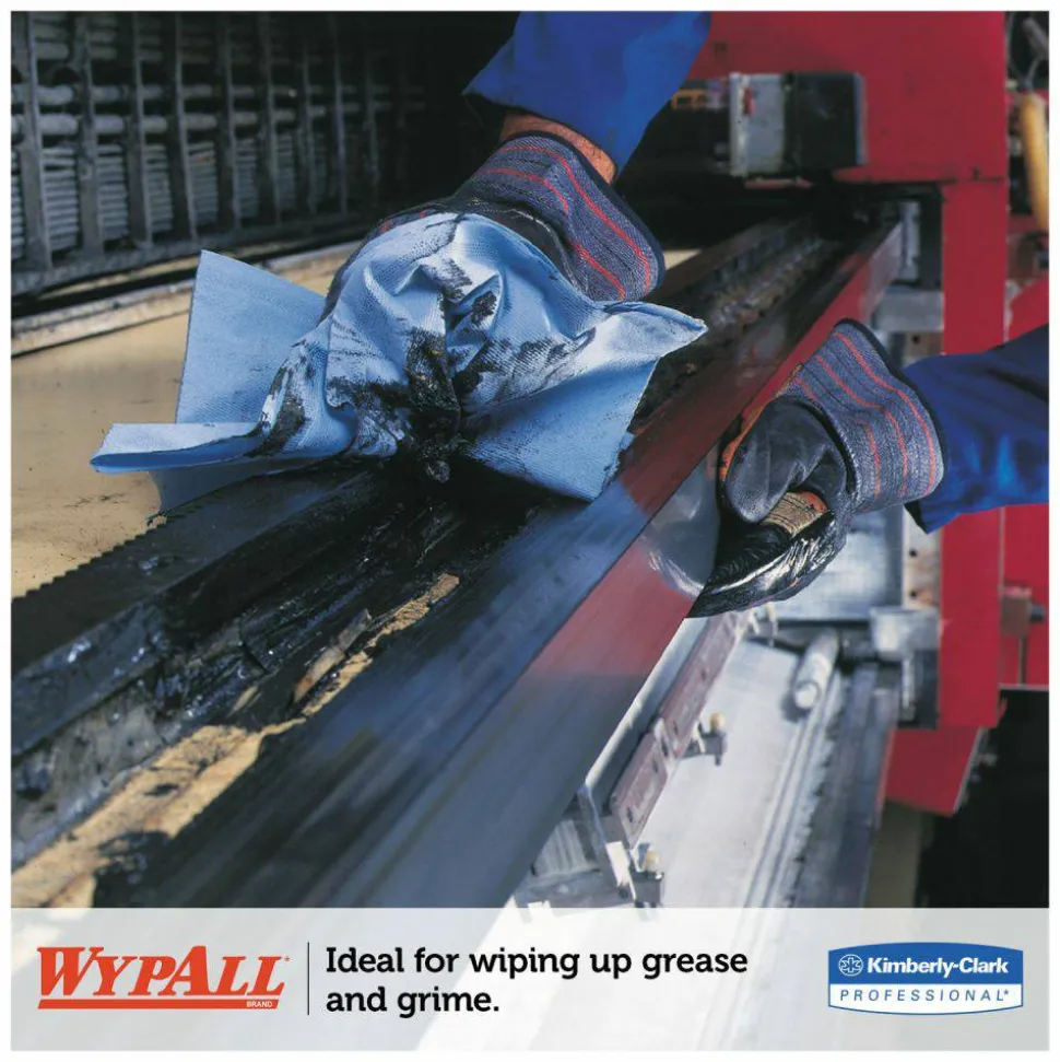 WypAll L40 Wiper, 1/4 Fold, Blue, 12.5 x 12, 56/Box, 12 Boxes/Carton