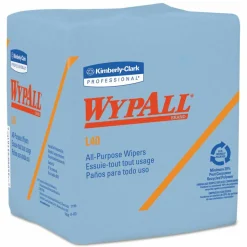 WypAll L40 Wiper, 1/4 Fold, Blue, 12.5 x 12, 56/Box, 12 Boxes/Carton