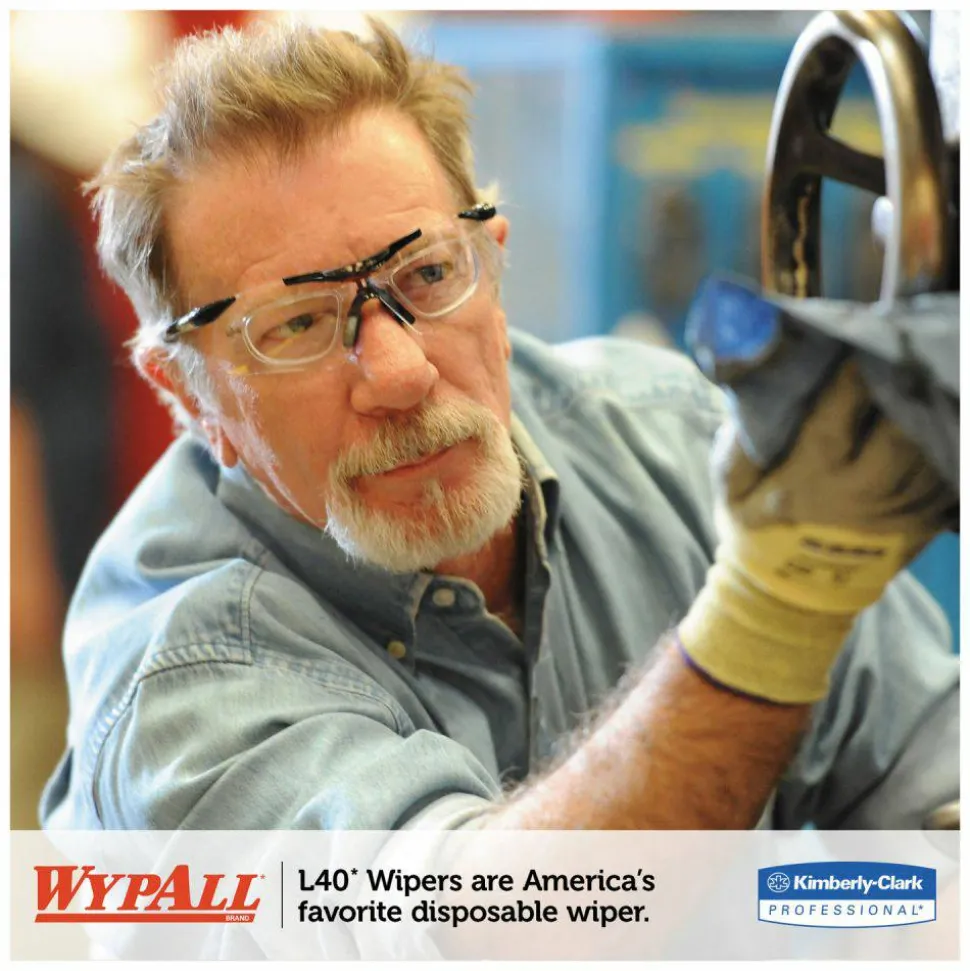WypAll L40 Wiper, 1/4 Fold, Blue, 12.5 x 12, 56/Box, 12 Boxes/Carton