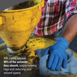 WypAll X90 Cloths, Jumbo Roll, 2-Ply, 12.4 x 12.2, Blue Denim, 450/Roll