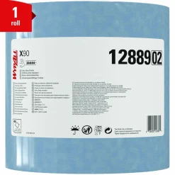 WypAll X90 Cloths, Jumbo Roll, 2-Ply, 12.4 x 12.2, Blue Denim, 450/Roll