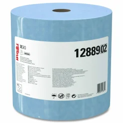 WypAll X90 Cloths, Jumbo Roll, 2-Ply, 12.4 x 12.2, Blue Denim, 450/Roll