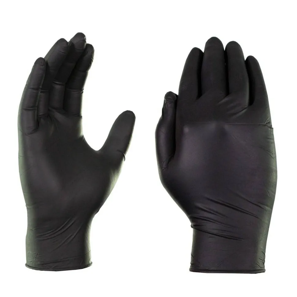 X3 Nitrile PF Gloves, Medium, Black, 100 Gloves Per Box