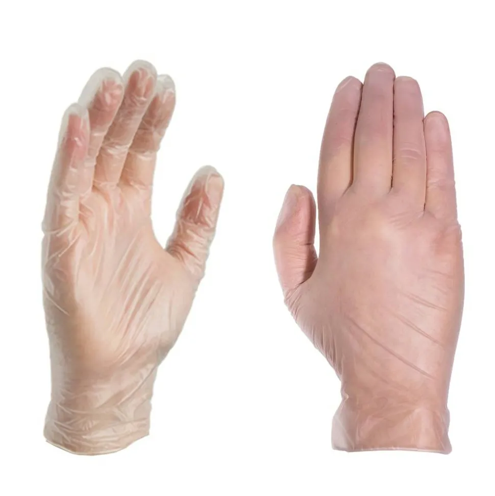 X3 Vinyl Powder-Free Industrial Gloves, XL, Clear, 100 Gloves Per Pack