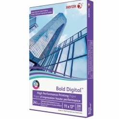 xerox Bold Digital Printing Paper, 98 Bright, 24 lb Bond Weight, 11 x 17, White, 500/Ream
