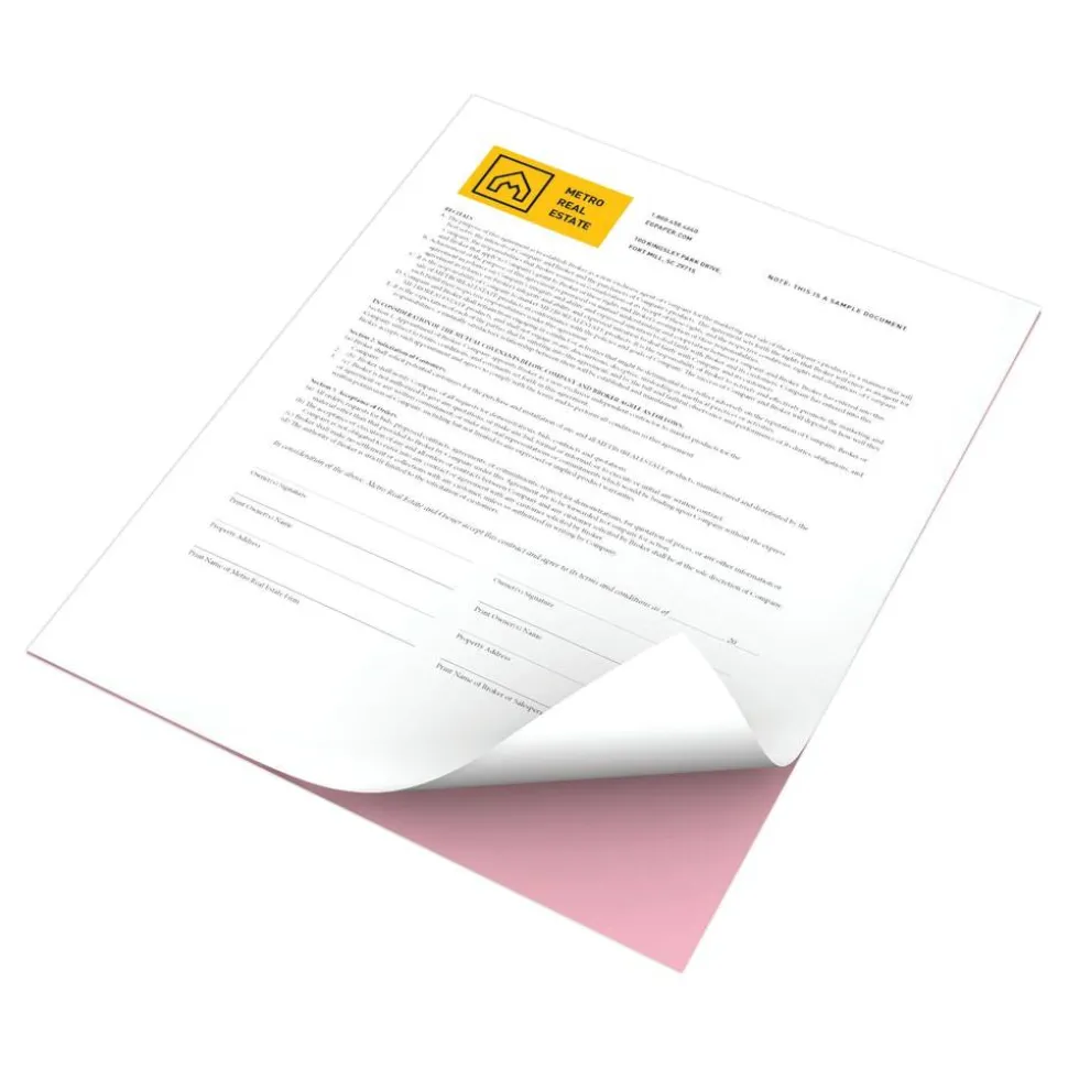 Xerox Revolution Premium Digital Carbonless Laser Paper, White/Pink, Letter (8 1/2" x 11"), 20 Lb, 92 Brightness, 2500 Sets Total, 250 Sets Per Ream