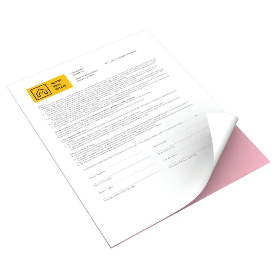 Xerox Revolution Premium Digital Carbonless Laser Paper, White/Pink, Letter (8 1/2" x 11"), 20 Lb, 92 Brightness, 2500 Sets Total, 250 Sets Per Ream