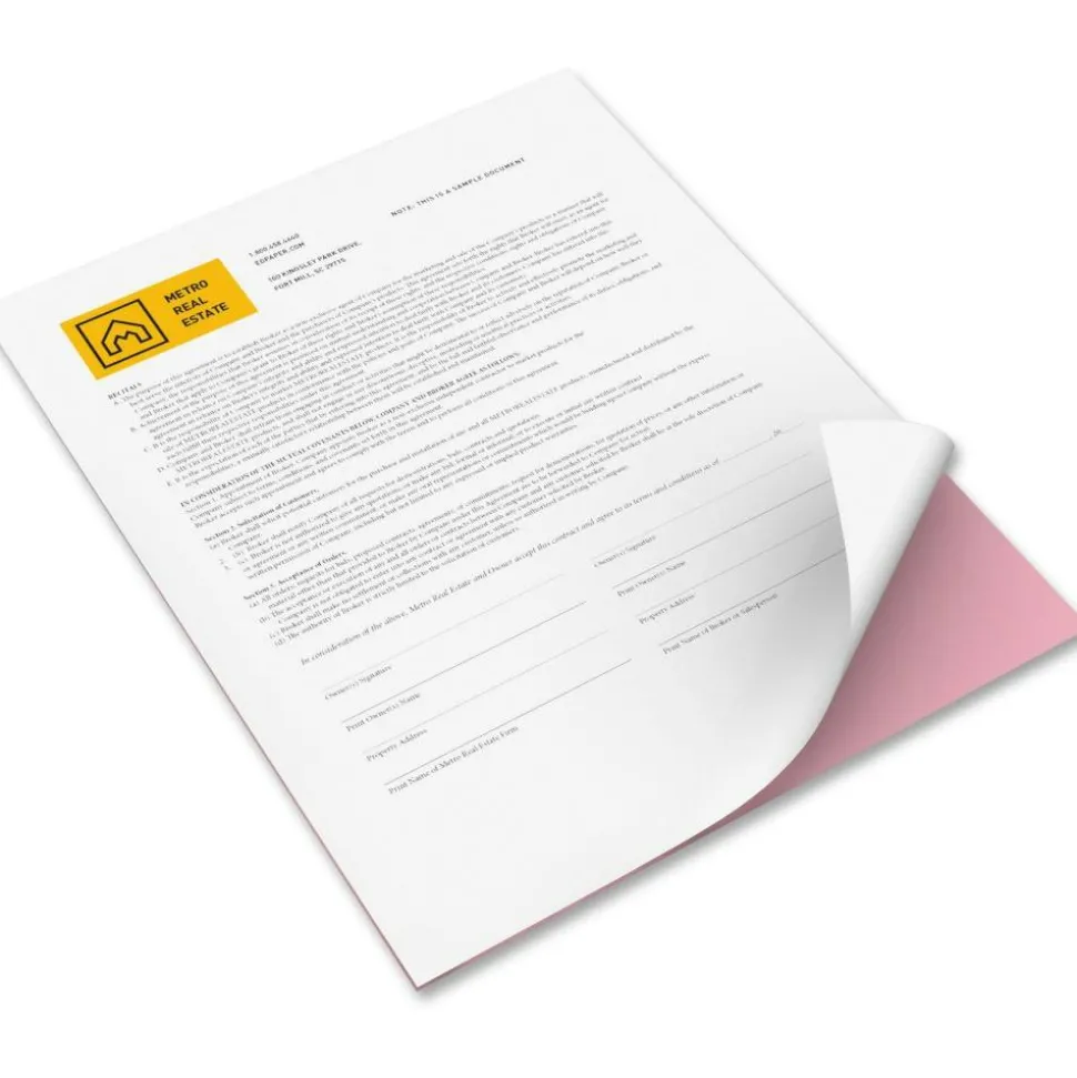 Xerox Revolution Premium Digital Carbonless Laser Paper, White/Pink, Letter (8 1/2" x 11"), 20 Lb, 92 Brightness, 2500 Sets Total, 250 Sets Per Ream