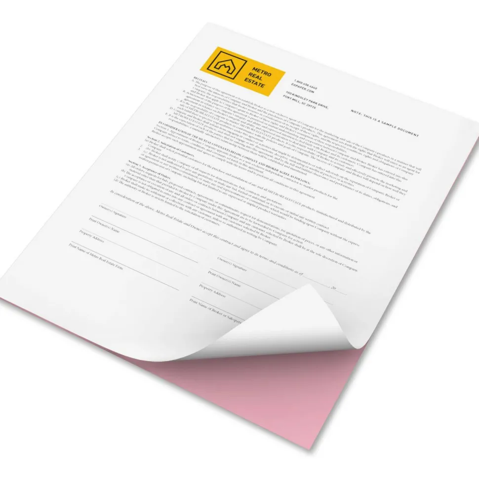 Xerox Revolution Premium Digital Carbonless Laser Paper, White/Pink, Letter (8 1/2" x 11"), 20 Lb, 92 Brightness, 2500 Sets Total, 250 Sets Per Ream
