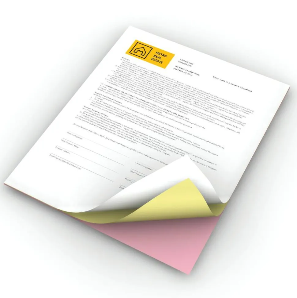 Xerox Revolution Premium Digital Carbonless Laser Paper, White/Canary/Pink, Letter (8 1/2" x 11"), 20 Lb, 92 Brightness, 1670 Total, 167 Sets/Ream