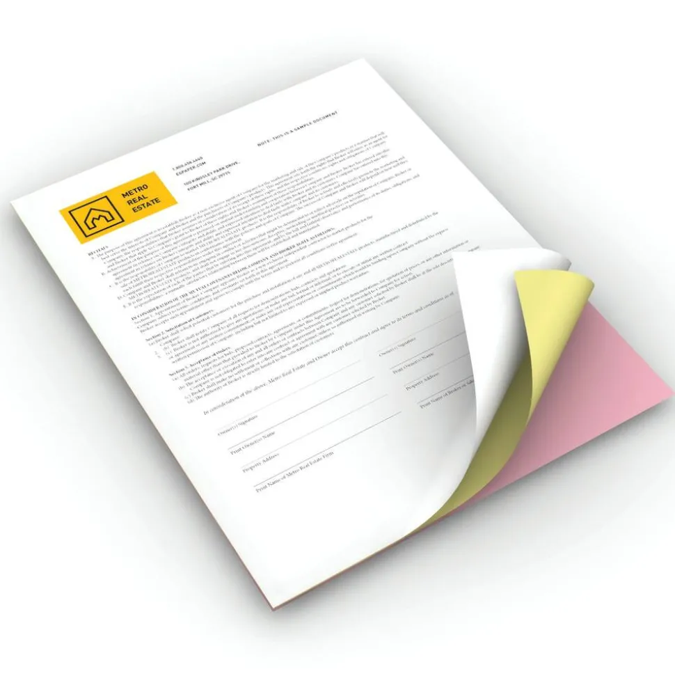 Xerox Revolution Premium Digital Carbonless Laser Paper, White/Canary/Pink, Letter (8 1/2" x 11"), 20 Lb, 92 Brightness, 1670 Total, 167 Sets/Ream