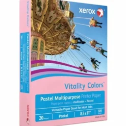 Xerox Vitality Colors Multi-Use Printer & Copy Paper, 1 Ream, Pink, Letter (8.5" x 11"), 500 Sheets Per Ream, 20 Lb, 30% Recycled
